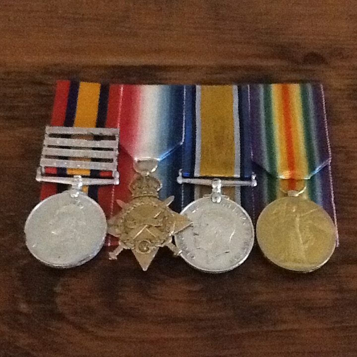 W H Hughes Boer War and WW1 medals.